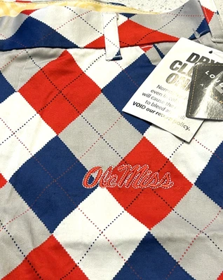 Новые с ценниками мужские шорты для гольфа Ole Miss Rebels Loudmouth 30 красные синие клетчатые с логотипом NCAA 9 дюймов - Изображение 1 из 4