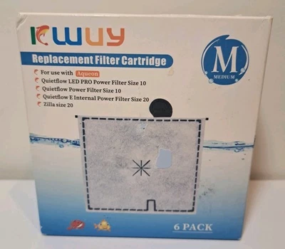 KWUY Replacement Filter Cartridge For Aqueon 6 Pack Size Medium Open Box NEW - Image 1 of 4