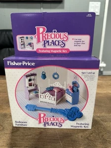 Vtg Fisher Price Precious Places Canopy Bedroom Furniture 5177 1989 Dollhouse - Picture 1 of 5