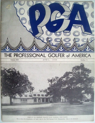 April 1939 PGA Magazine POMONOK COUNTRY CLUB Cover, Early BEN HOGAN/MacGregor Ad - Image 1 of 4