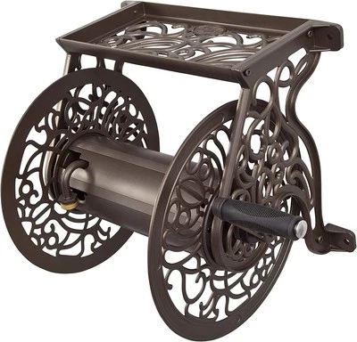 704 Decorative Cast Aluminum Wall Mount Garden Hose Reel, Holds 125-Feet of 5... - Image 1 of 4