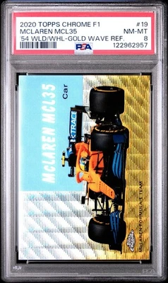2020 Topps Chrome Formula 1 F1 McLaren World On Wheels #54W-19 Gold /50 PSA 8 - Image 1 of 3