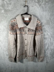 Maglione cardigan vintage Jantzen con bottoni uomo grande USA marrone - Foto 1 di 7