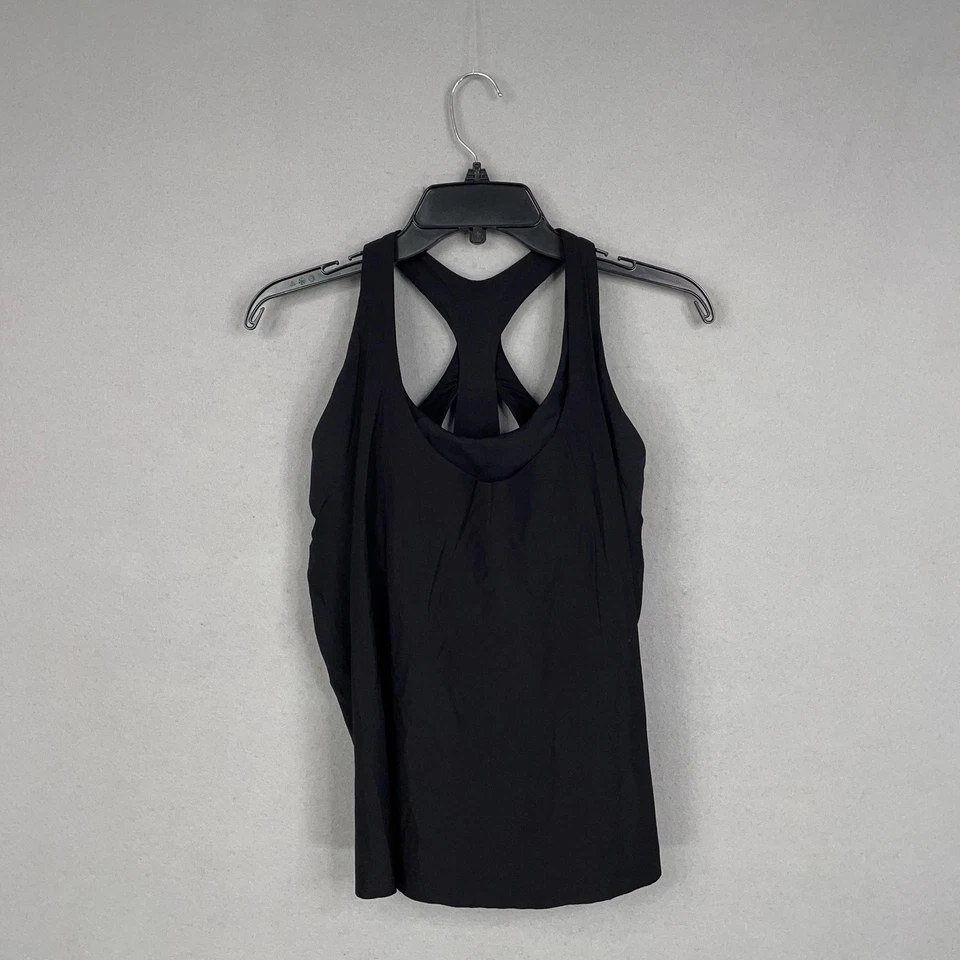 Camiseta sin mangas Athleta para mujer mediana negra espalda deportiva sujetador incorporado entrenamiento atlético Foto 1 de 4