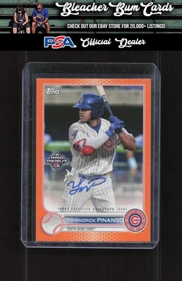 2022 Topps Pro Debut PD-70 Yohendrick Pinango Autographs Orange Auto #/25 - Image 1 of 2