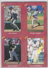 1991 Classic II #NNO Darryl Strawberry Dodgers Olerud Gooden Mets Canseco Quad