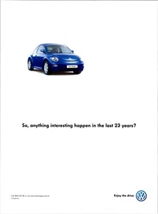 Volkswagen New Beetle Vintage Original Australian A4 Print Ad Circa 1998 - Picture 1 of 1