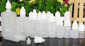 Multiple Size Empty Squeezable Plastic Dropper Bottles Eye Liquid Screw Cap Lids - Picture 1 of 4