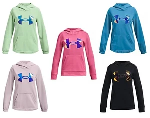 NWT Girls 7-16 Under Armour Iridescent Logo Armour Fleece Hoodie 5 Colors - Picture 1 of 8