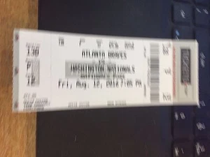 2016 WASHINGTON NATIONALS VS ATLANTA BRAVES TICKET STUB 8/12 - Picture 1 of 1