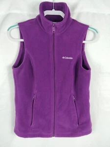 GILET DONNA COLUMBIA PILE VIOLA FULL ZIP TAGLIA PICCOLA tasche con zip - Foto 1 di 3