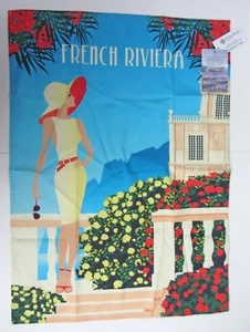 Tissus-Toselli Dishtowel 20"x27" FRENCH RIVIERA made in France Cotton NEW - Picture 1 of 3