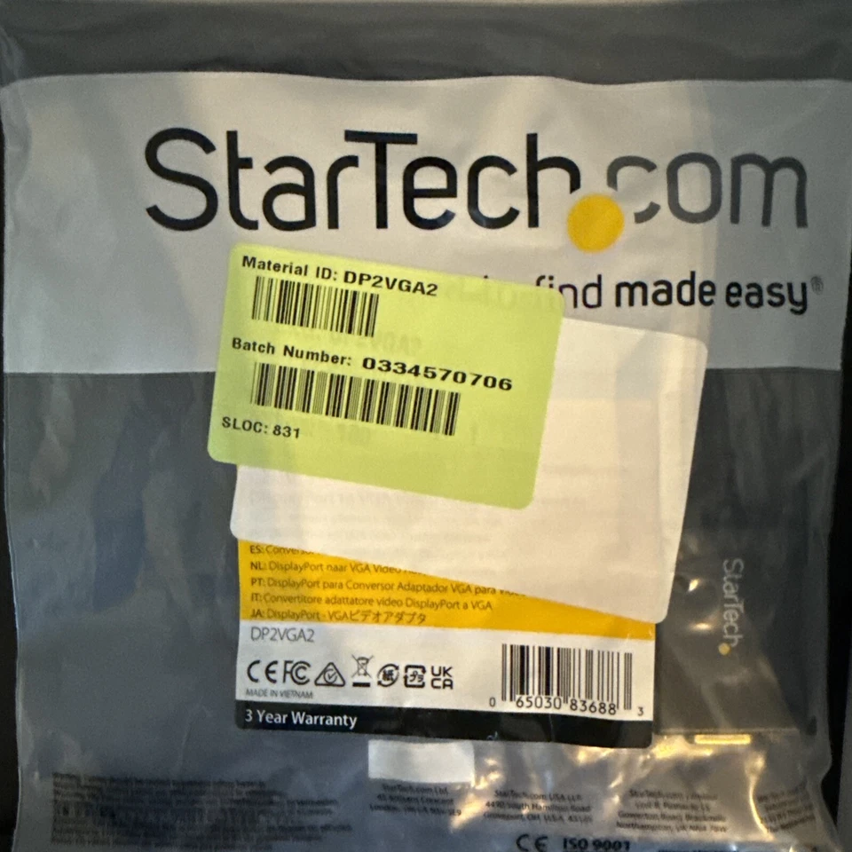 Startech Displayport Adapter   DP2VGA2 VGA VIDEO ADAPTER CONVERTER - Image 1 of 1