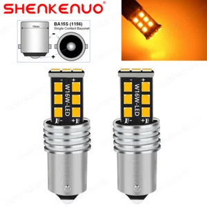 2x LED Front Turn Signal Blinker Light Bulbs 1156 7506 3497 Amber Yellow 3000K - Picture 1 of 12