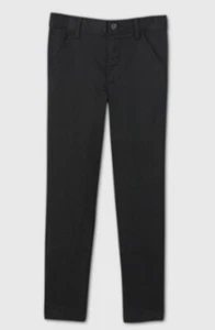 Cat & Jack Boy's Flat Front Stretch Uniform Skinny Fit Pants Color Ebony Size 6 - Picture 1 of 2