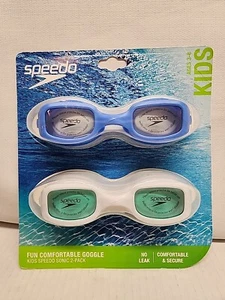 Speedo Kids Swim Goggles Fun Comfortable 2 Pack Blue White Ages 3-6 - Picture 1 of 6