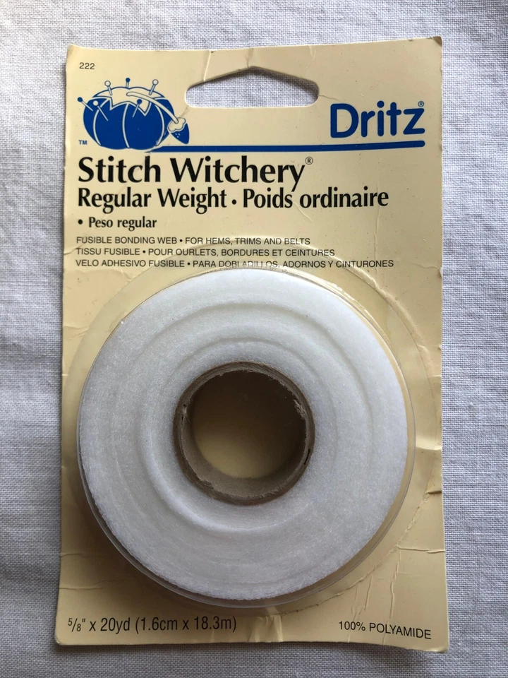 New Stitch Witchery by Dritz 5/8" wide x 20 yds White Fusible Web Regular Weight - Image 1 of 1