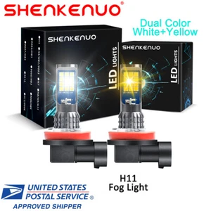 DUAL Color Car H11 H9 H8 LED Strobe Fog Light/Headlight Bulbs Four Mode Version - Picture 1 of 12