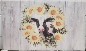 Anti-Fatigue Non Slip PVC Kitchen Floor Mat (18"x30") FARM COW & SUNFLOWERS, HL - Picture 1 of 15