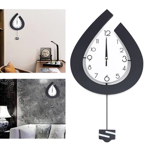 Large Wall Clock for Living Room Decor Big Pendulum Modern Silent Wall Clock - Picture 1 of 14