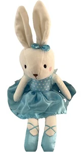 easter bunny plush Toy Unbranded No Tag 20” White With Blue Dress Good Condition - Picture 1 of 7