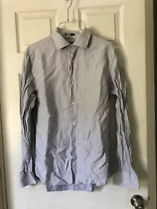Gant Pure Prep Camicia Slim Manica Lunga Blu Bianco Check Uomo 17,5 x 44,5 Preppy - Foto 1 di 7