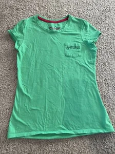 Hanes K257 Girls Pocket T Shirt Large Green Euc - Picture 1 of 4