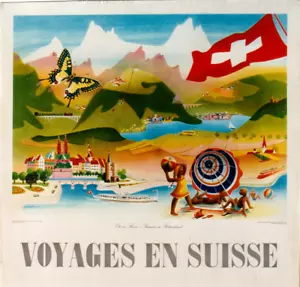Original vintage poster SUMMER IN SWITZERLAND ALPS c.1945 - Picture 1 of 1