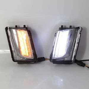LED Daytime Running Light +Black Foglights Cover Bumper For Cadillac ATS 2014-19 - Picture 1 of 10