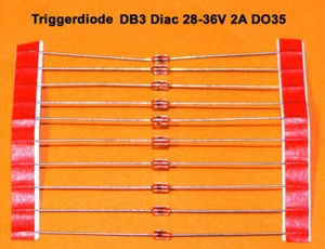 2 Triggerdiode DB3 Diac 28-36V 2A DO35 Diode UK Company SINCE1983 Nikko NEU - Bild 1 von 1