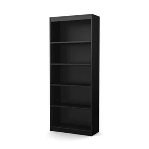 Axess 5-Shelf Bookcase, Pure Black - Picture 1 of 4