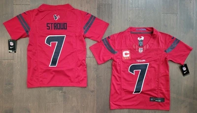 YOUTH Houston Texans #7 CJ Stroud cosido rojo antiguo F.U.S.E. Jersey con parche C nuevo con etiquetas Foto 1 de 3