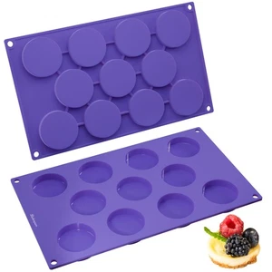 Silikon Mini Muffin Top Pfannen - 2er Set - Kleine Runde Formen für Torten, Kochen... - Bild 1 von 6