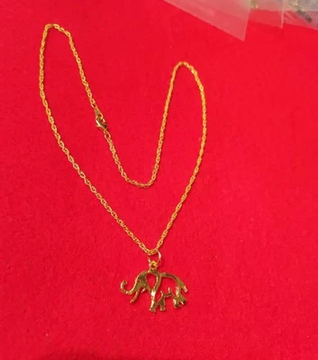 DIJE ELEFANTE CHAPADO EN ORO 14KT CON COLLAR DE 18" - 2508 Foto 1 de 4