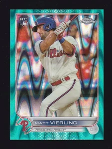 2022 Topps Chrome #181 MATT VIERLING RC Phillies 076/199 AQUA RAYWAVE REFRACTOR - Picture 1 of 3