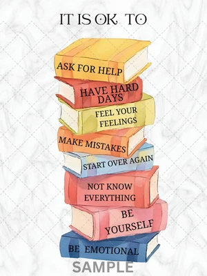 Póster arte de pared de libros de citas motivacionales imprimible - descarga digital Foto 1 de 4