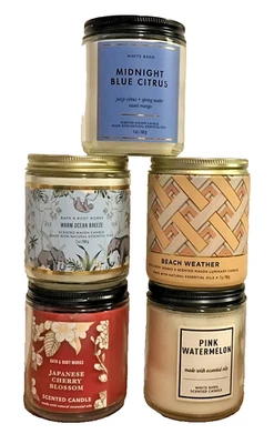 LOT / SET X 5 - 7 OZ MEDIUM JAR CANDLE BATH BODY WORKS SOY WAX NWT VARIETY MIX - Image 1 of 4