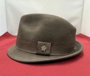Christys Crown Serie Basix braun Fedora Hut mit einem Metall Logo Krone auf Band - Bild 1 von 20