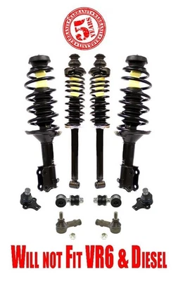 Jetta Golf 1.8L 2.0L 93-98 Strut Shock Coil Spring Assembly & Suspension Kit - Image 1 of 4