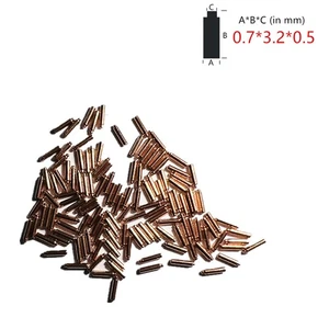 Paquete de 100 pegatinas de cobre con esfera de reloj de 0,7*3,2*0,5 mm movimiento pieza de reparación - Imagen 1 de 1