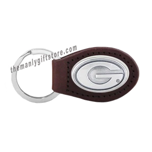 NCAA Georgia Bulldogs  Zep-Pro Leather Concho Key Fob brown keychain - Picture 1 of 1