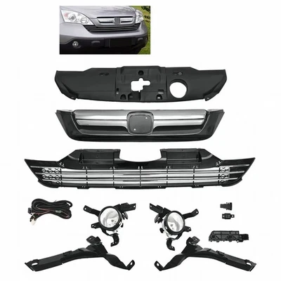 For 2007-09 CRV Grille/Grill/Fog lights/Bumper Headlight Brackets/Radiator Cover Foto 1 de 4