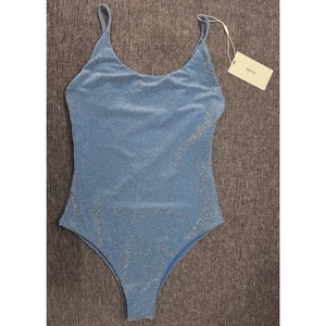 MIKOH Lele Lurex Classic String High Leg One Piece in Bermuda NWT Size XS - Picture 1 of 12