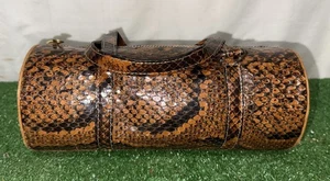 Snake Skin Leather Barrel Bag- Handmade - Picture 1 of 15