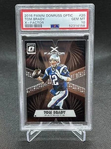 TOM BRADY 2016 Optic X- Factor Die Cut Prizm #20 SP PSA 10 GEM MINT - Low POP 16 - Picture 1 of 2