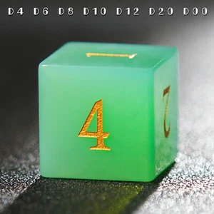 Polyhedral DND Dice Set 7PCS Green Opal Gem TTRPG Dungeons and Dragons D&D Game - Picture 1 of 6