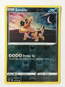 Sandile 107/185 Reverse Holo Common Vivid Voltage Pokemon Pack Fresh - Picture 1 of 7