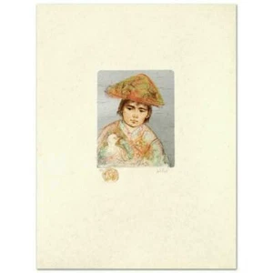 Edna Hibel "Boy With Chicken" Hand Signed Limited Edition Lithograph w/COA - Picture 1 of 2