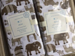 POTTERY BARN KIDS Skylar Animal Organic Cotton Nursery Crib Fitted Sheet Neutral - Picture 1 of 3