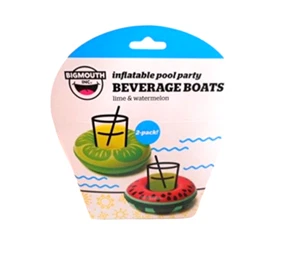 Big Mouth Inc 2-Pack Inflatable Pool Party Beverage Fruit Boats Lime / Red - Picture 1 of 8